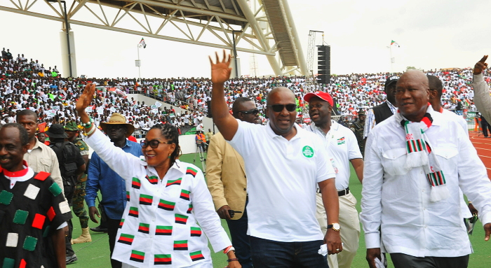 President Mahama (3rd left) flanked by his wife Lordina (2nd left), Mr Kofi Porthuphy (right) and Mr Asiedu Nketia (left) Pictures: EBOW HANSON & GABRIEL AHIABOR